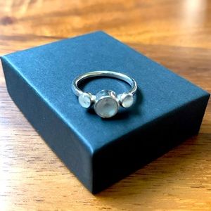 Rainbow Moonstone Sterling Silver Ring in a Size 6